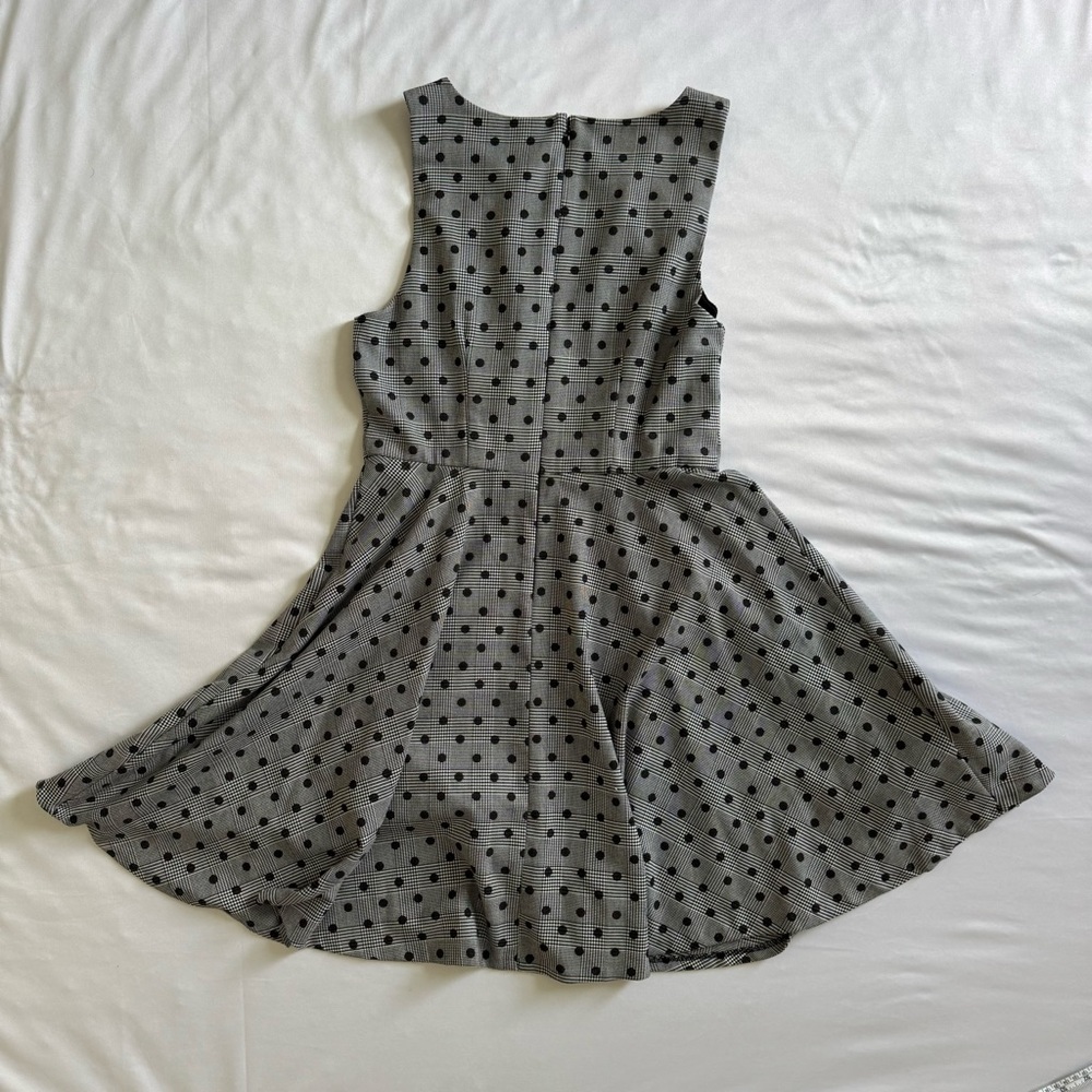 Elle Gray Polka Dot Fit & Flare Dress - Size 8 (No Belt) Vintage Inspired 1950s - Picture 9 of 11